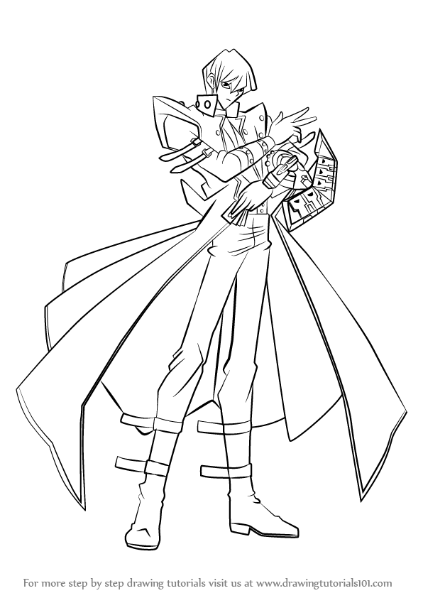 596x842 Learn How To Draw Seto Kaiba From Yu Gi Oh! (Yu Gi Oh!) Step By
