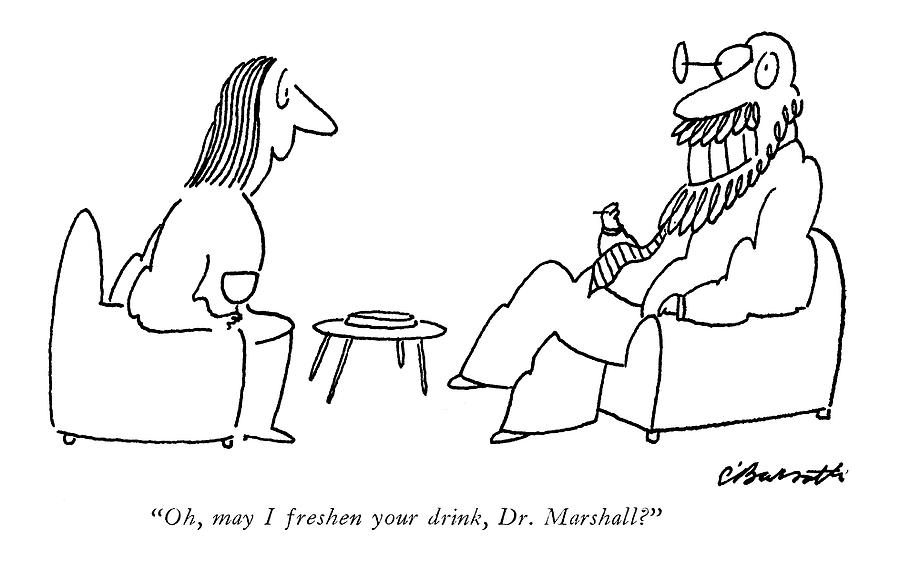 900x573 Oh, May I Freshen Your Drink, Dr. Marshall Drawing By Charles