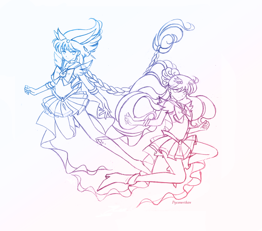 900x794 Sailor Lugia And Ho Oh By Psyconorikan