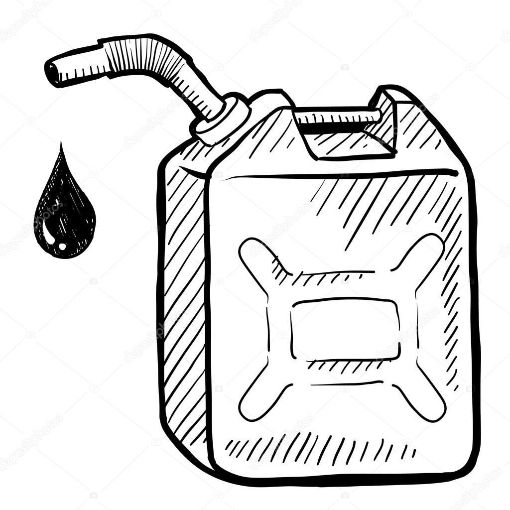 1024x1024 Gasoline Can Sketch Stock Vector Lhfgraphics
