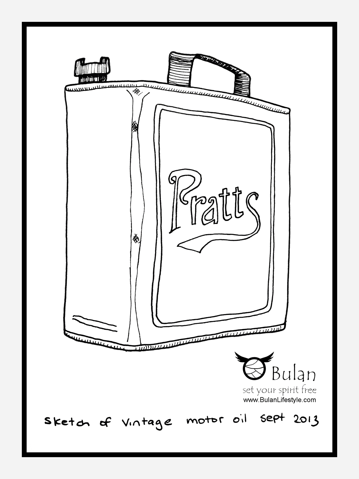 1200x1600 Sketch Of The Day No 156 Pratts Retro Motor Oil Can The Crazy