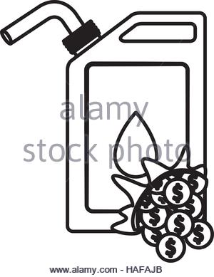 300x389 Gasoline Can And Coins Icon. Oil Industry Price And Commerce Theme