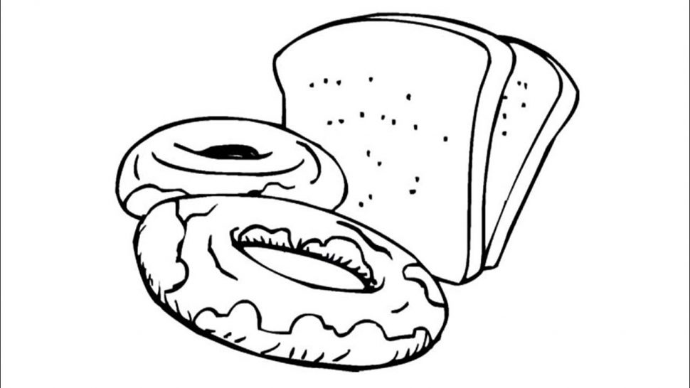 970x546 Coloring Donut And Bread Coloring Page How To Draw Color Drawing