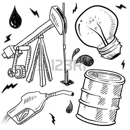 450x450 Doodle Style Oil And Gas Energy Sketch In Vector Format Set