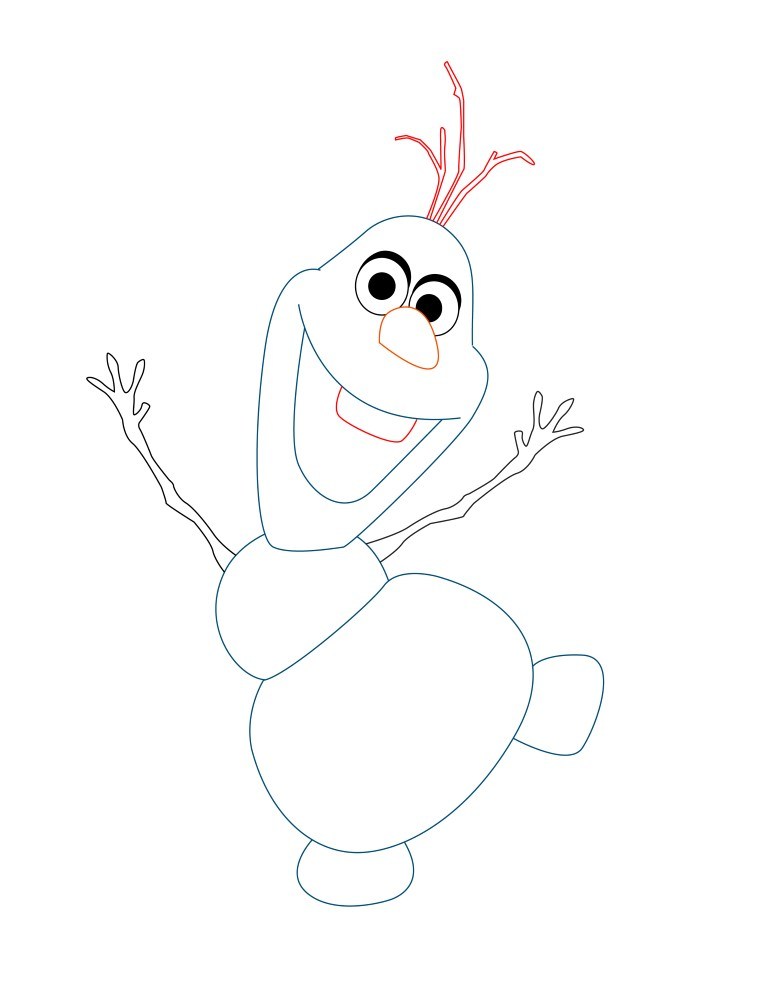 768x994 How To Draw Olaf From Frozen