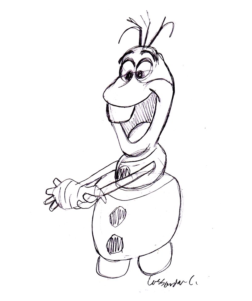 818x976 Best Photos Of Frozen Olaf Drawing