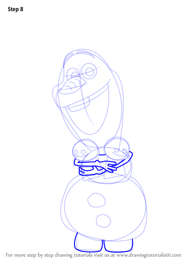 600x846 Learn How To Draw Olaf From Frozen Fever (Frozen Fever) Step By