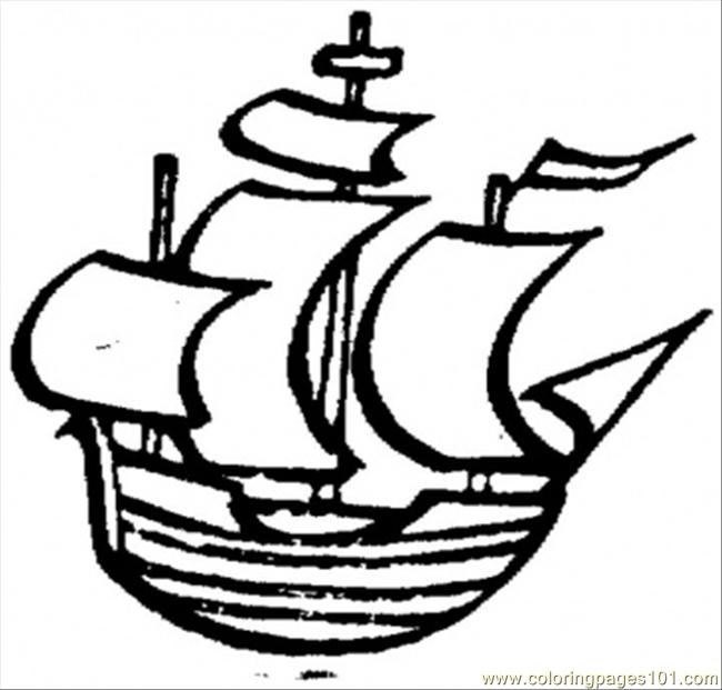 650x621 Old Little Ship Coloring Page