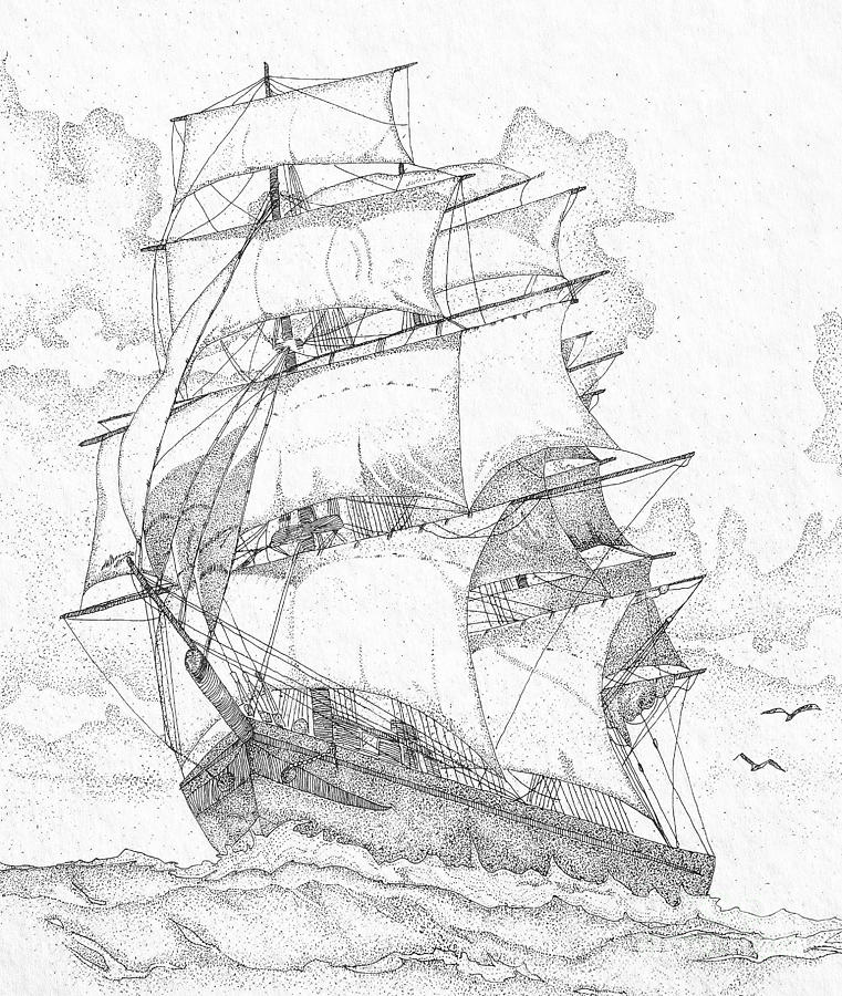 761x900 Old Sailboat Drawings