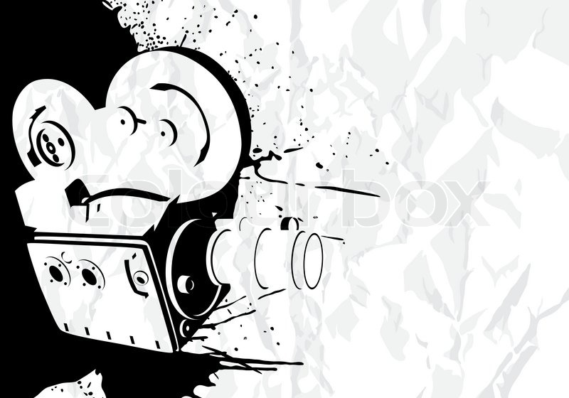 800x560 Vector Outline Old Movie Camera On White Stock Vector Colourbox