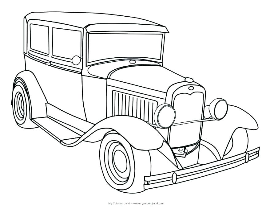 878x678 Classic Car Coloring Pages