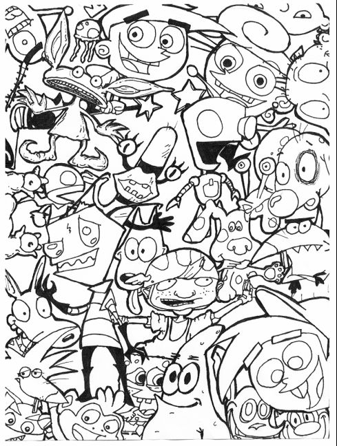 489x648 90's Cartoon Coloring Pages