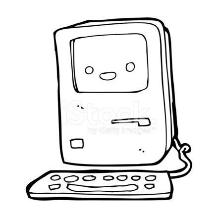 440x440 Cartoon Old Computer Stock Vector