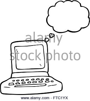 300x335 Freehand Drawn Cartoon Old Computer Stock Vector Art