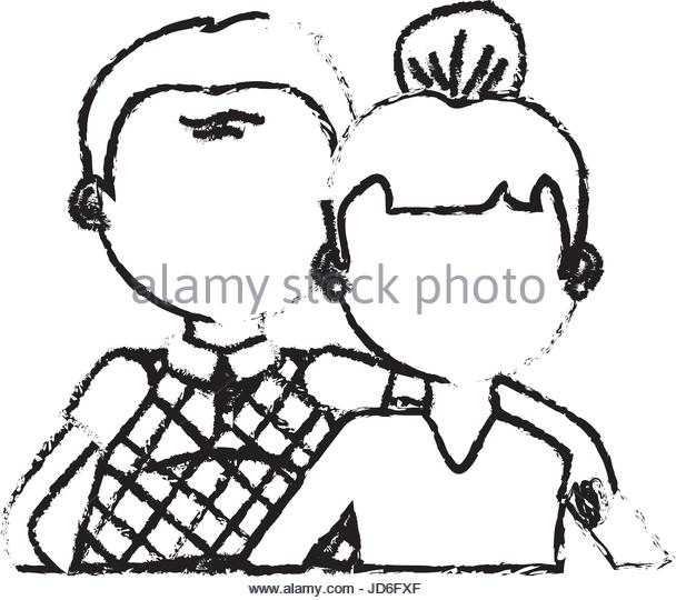 608x540 Old Couple Stock Vector Images