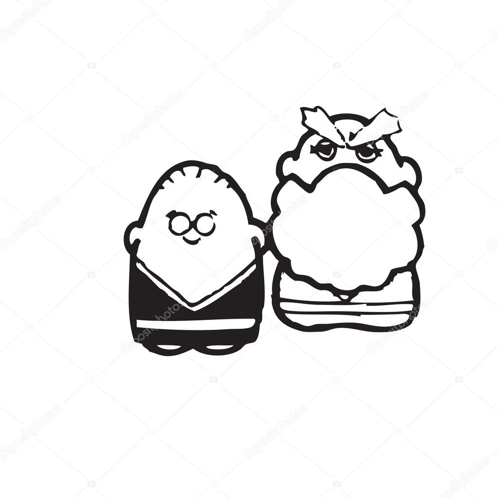 1024x1024 Happy Old Couple Of Frame On White Background Stock Vector