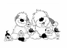 236x170 Old English Sheepdog Clip Art