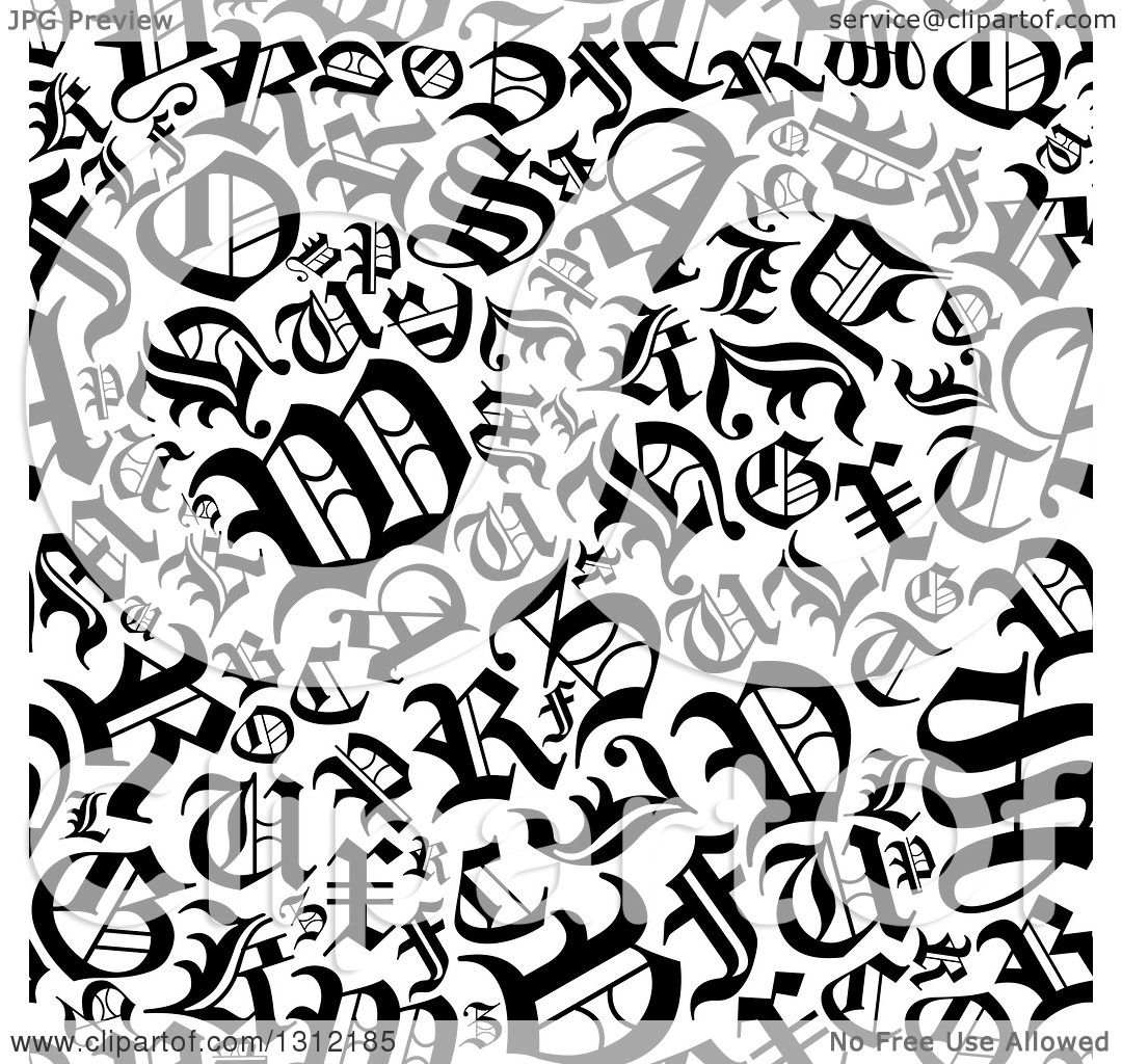 1080x1024 Clipart Of A Seamless Background Pattern Of Black And White Old