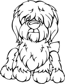 277x355 Old English Sheepdog Decal Dog Angry Squirrel Studio