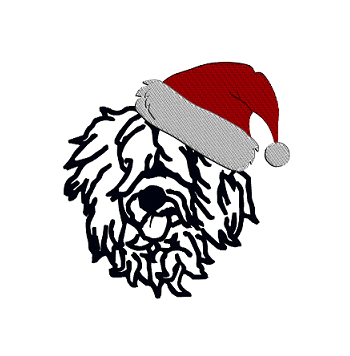 350x356 Old English Sheepdog Santa Dog Designs By The Stitch