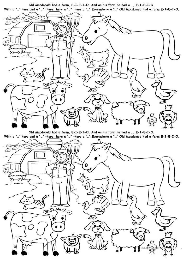 763x1079 Farm Animals Worksheet