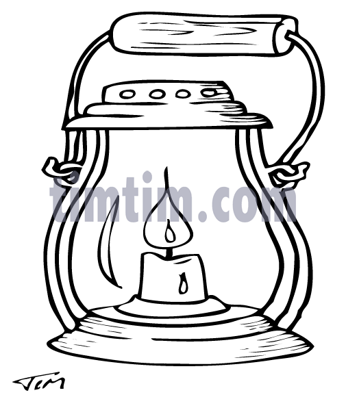 505x580 Free Drawing Of Lantern Bw From The Category Fishing Hunting