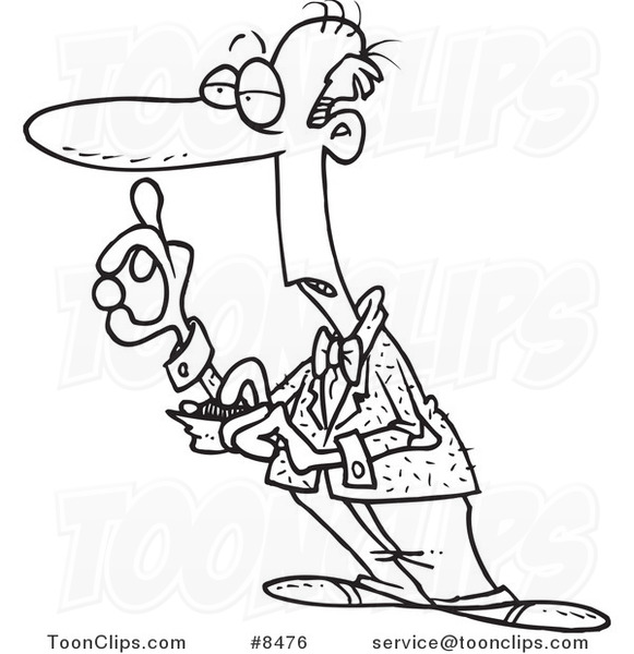 581x600 Cartoon Black And White Line Drawing Of A Cheap Old Guy