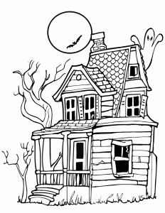 232x300 Old House Coloring Pages Pattern