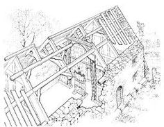 236x183 Old House Line Drawing