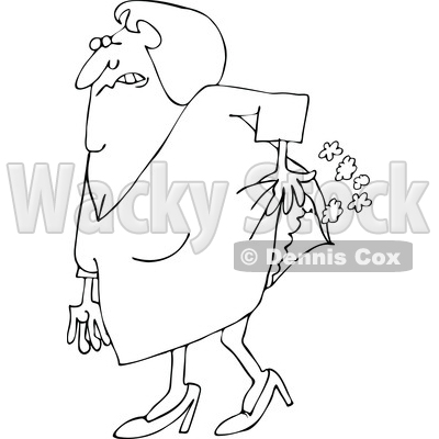 400x400 Of An Outlined Old Lady Passing Gas