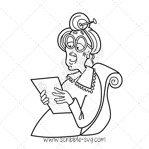 501x501 Old Lady Reading