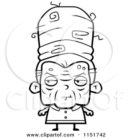 450x470 Cartoon Clipart Of A Black And White Old Lady With Tall Hair