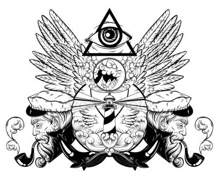 450x370 Vintage Lighthouse Poster Stock Vector Lanan.