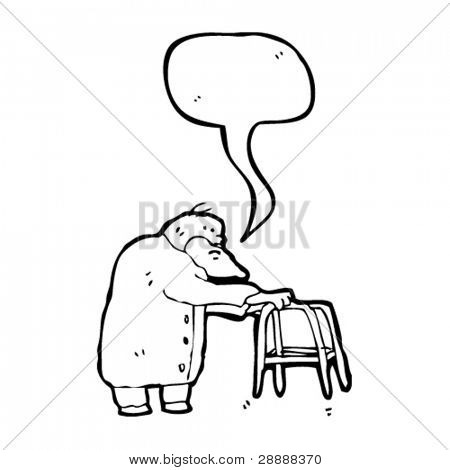 450x470 Old Man Walking Frame Cartoon Vector Amp Photo Bigstock
