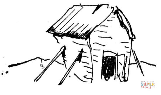 551x326 Old Ruined Hut Coloring Page Free Printable Coloring Pages