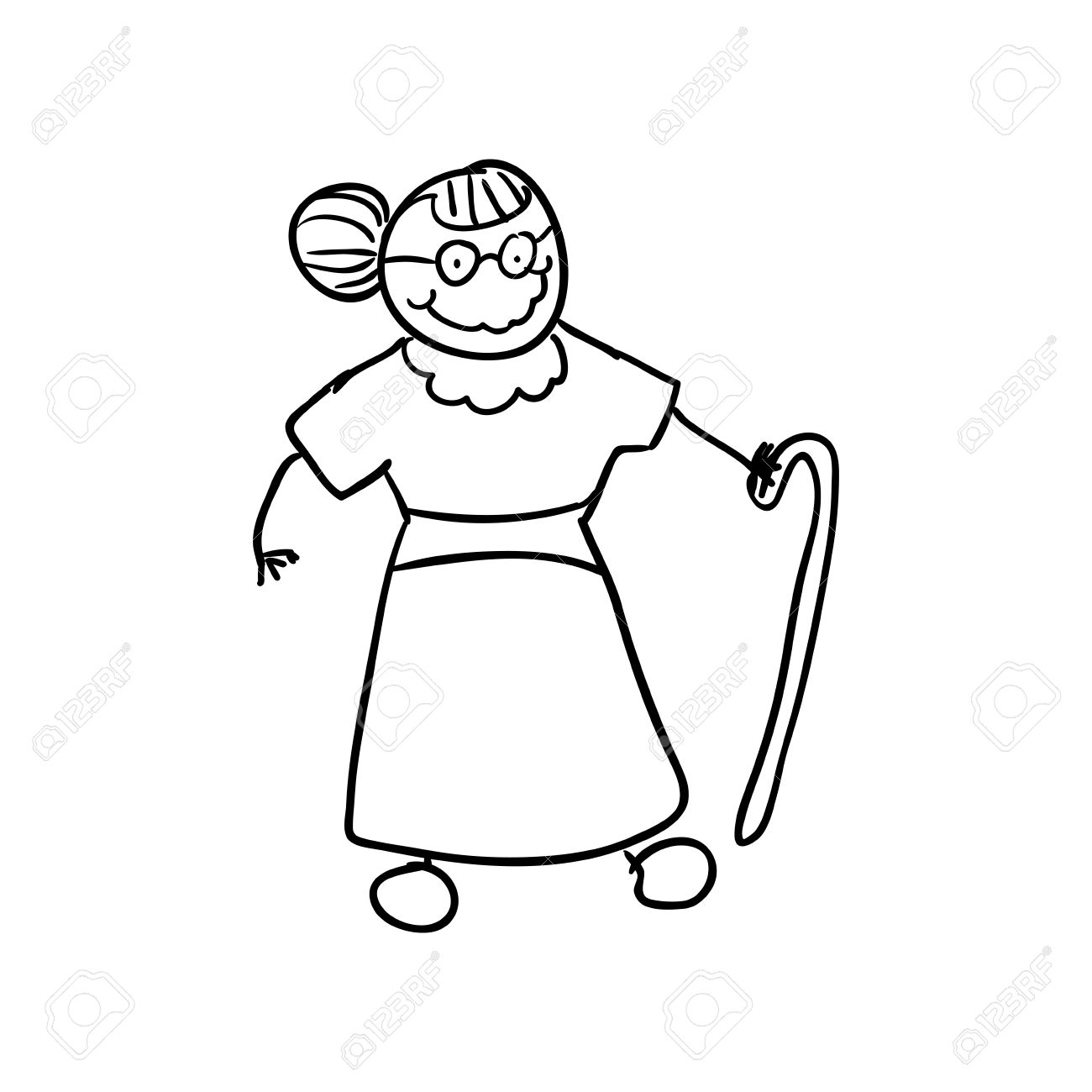1300x1300 Old People And Cartoon Concept Represented By Grandmother Icon