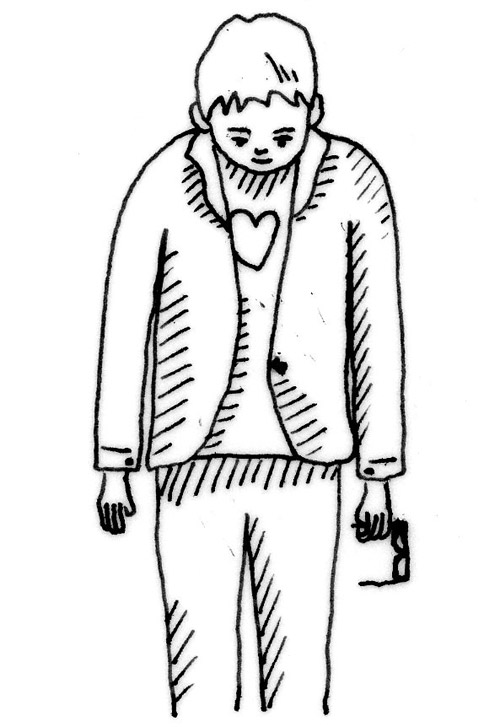 500x727 Old Man Sitting Sketch