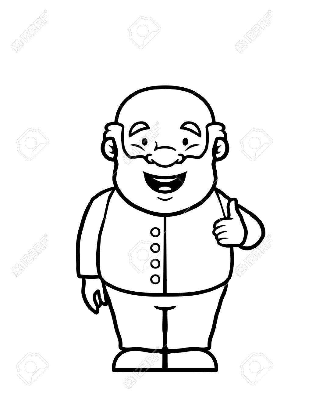 1083x1300 Black And White Old Man Giving A Thumbs Up Royalty Free Cliparts