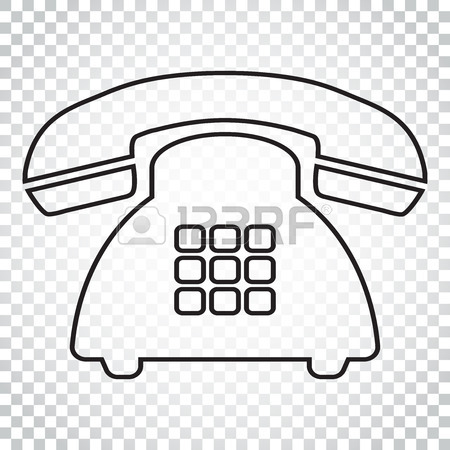450x450 Phone Vector Icon. Old Vintage Telephone Symbol Illustration. Clip