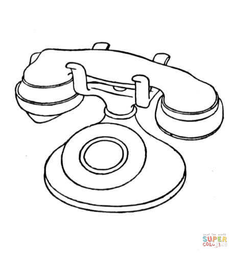 466x506 Vintage Telephone Coloring Page Free Printable Coloring Pages