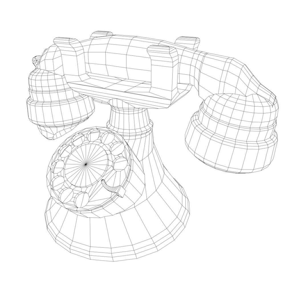 1024x1024 3d Asset Old Rotary Phone Cgtrader