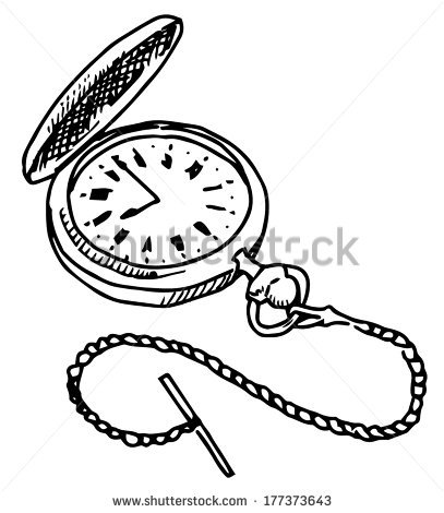 407x470 Drawn Pocket Watch