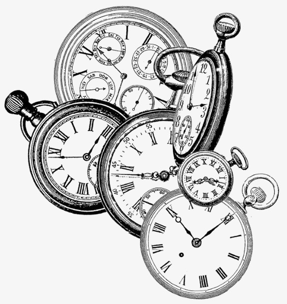 564x598 Hand Painted Pocket, Vintage Pocket Watch, Watch, Clock Png Image