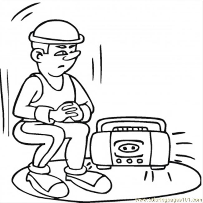 650x650 Listening To The Radio News Printable Coloring Page For Kids