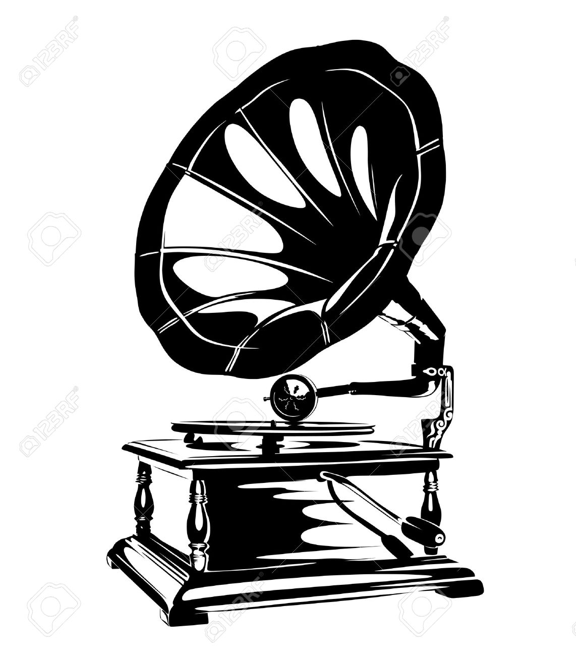 1142x1300 Vintage Gramophone Stencil Royalty Free Cliparts, Vectors,