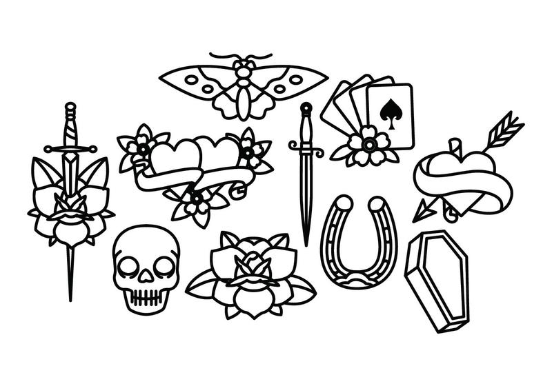 800x560 Old School Tattoo Vector Pack