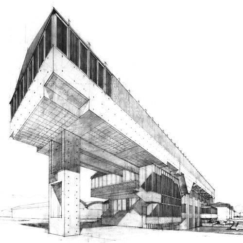 Old School House Drawing