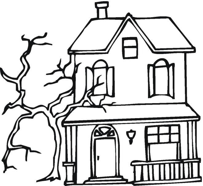 660x606 Haunted House Drawing Ideas