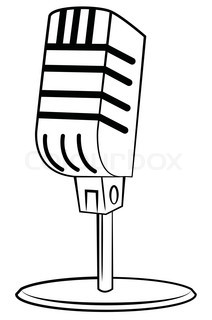 212x320 Background With Old Retro Microphone Stock Vector Colourbox