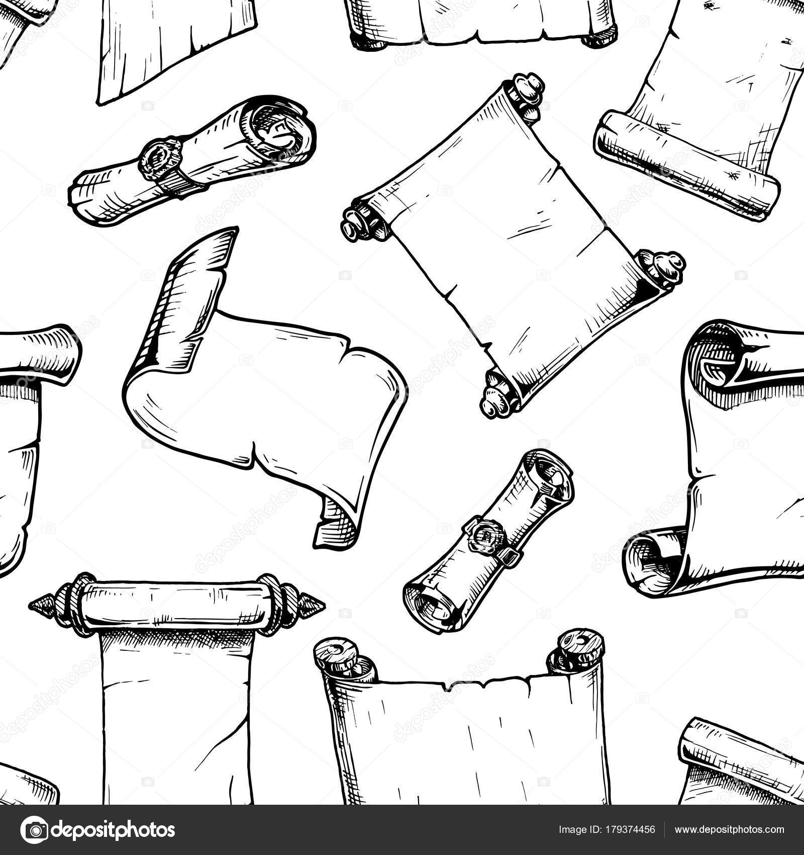 1600x1700 Pattern With Old Scroll Stock Vector Suricoma